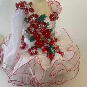 Girls Holiday new year pageant glitz cupcake princess birthday dress in white.